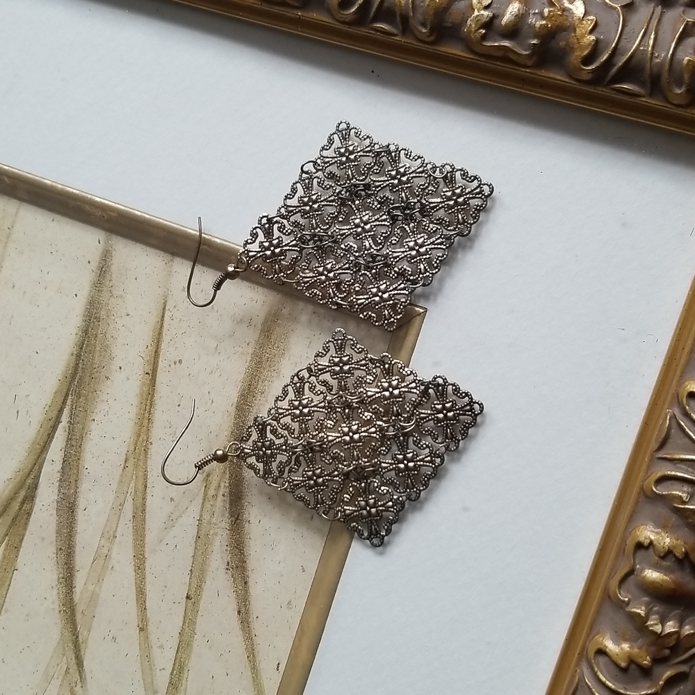 Premier Designs Boho Bohemian Summer Bronze Earrings Chandelier